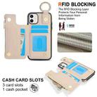 For iPhone 12 mini RFlD Anti-theft Double Buckle Ring Zipper Card Phone Case(White) - 3