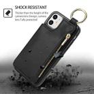 For iPhone 12 mini RFlD Anti-theft Double Buckle Ring Zipper Card Phone Case(Black) - 2