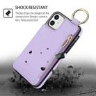 For iPhone 12 mini RFlD Anti-theft Double Buckle Ring Zipper Card Phone Case(Purple) - 2