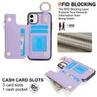 For iPhone 12 mini RFlD Anti-theft Double Buckle Ring Zipper Card Phone Case(Purple) - 3