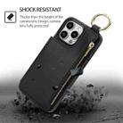For iPhone 11 Pro Max RFlD Anti-theft Double Buckle Ring Zipper Card Phone Case(Black) - 2