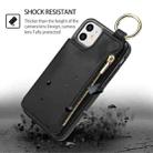 For iPhone 11 RFlD Anti-theft Double Buckle Ring Zipper Card Phone Case(Black) - 2