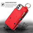 For iPhone 11 RFlD Anti-theft Double Buckle Ring Zipper Card Phone Case(Red) - 2