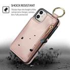 For iPhone 11 RFlD Anti-theft Double Buckle Ring Zipper Card Phone Case(Rose Gold) - 2