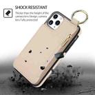 For iPhone 11 Pro RFlD Anti-theft Double Buckle Ring Zipper Card Phone Case(White) - 2