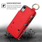 For iPhone XS / X RFlD Anti-theft Double Buckle Ring Zipper Card Phone Case(Red) - 2