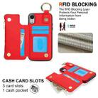 For iPhone XS / X RFlD Anti-theft Double Buckle Ring Zipper Card Phone Case(Red) - 3