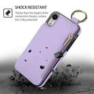 For iPhone XS / X RFlD Anti-theft Double Buckle Ring Zipper Card Phone Case(Purple) - 2