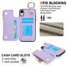 For iPhone XS / X RFlD Anti-theft Double Buckle Ring Zipper Card Phone Case(Purple) - 3