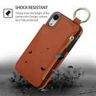 For iPhone XS / X RFlD Anti-theft Double Buckle Ring Zipper Card Phone Case(Brown) - 2