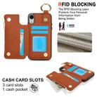 For iPhone XS / X RFlD Anti-theft Double Buckle Ring Zipper Card Phone Case(Brown) - 3