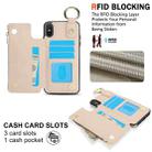 For iPhone XS Max RFlD Anti-theft Double Buckle Ring Zipper Card Phone Case(White) - 3