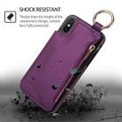 For iPhone XS Max RFlD Anti-theft Double Buckle Ring Zipper Card Phone Case(Dark Purple) - 2