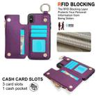 For iPhone XS Max RFlD Anti-theft Double Buckle Ring Zipper Card Phone Case(Dark Purple) - 3