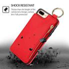 For iPhone 8 Plus / 7 Plus RFlD Anti-theft Double Buckle Ring Zipper Card Phone Case(Red) - 2