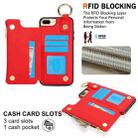 For iPhone 8 Plus / 7 Plus RFlD Anti-theft Double Buckle Ring Zipper Card Phone Case(Red) - 3