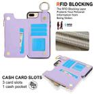 For iPhone 8 Plus / 7 Plus RFlD Anti-theft Double Buckle Ring Zipper Card Phone Case(Purple) - 3