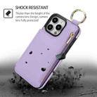 For iPhone 16 Pro Max RFlD Anti-theft Double Buckle Ring Zipper Card Phone Case(Purple) - 2