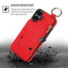 For iPhone 16 Plus RFlD Anti-theft Double Buckle Ring Zipper Card Phone Case(Red) - 2