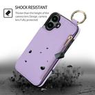 For iPhone 16 Plus RFlD Anti-theft Double Buckle Ring Zipper Card Phone Case(Purple) - 2