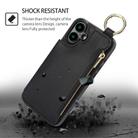 For iPhone 16 RFlD Anti-theft Double Buckle Ring Zipper Card Phone Case(Black) - 2