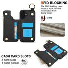 For iPhone 16 RFlD Anti-theft Double Buckle Ring Zipper Card Phone Case(Black) - 3