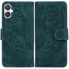 For Samsung Galaxy A25 5G / A25e JP Edition Tiger Embossing Pattern Flip Leather Phone Case(Green) - 1