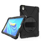 For Huawei MediaPad M6 10.8 Shockproof Colorful Silicone + PC Protective Case with Holder & Hand Grip Strap(Black) - 1