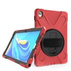 For Huawei MediaPad M6 10.8 Shockproof Colorful Silicone + PC Protective Case with Holder & Hand Grip Strap(Red) - 1