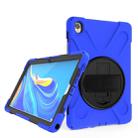 For Huawei MediaPad M6 10.8 Shockproof Colorful Silicone + PC Protective Case with Holder & Hand Grip Strap(Blue) - 1