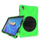 For Huawei MediaPad M6 10.8 Shockproof Colorful Silicone + PC Protective Case with Holder & Hand Grip Strap(Green) - 1