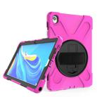 For Huawei MediaPad M6 10.8 Shockproof Colorful Silicone + PC Protective Case with Holder & Hand Grip Strap(Rose Red) - 1