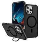 For iPhone 16 Pro Max Rainbow Series Skin Feel MagSafe Lens Holder Phone Case(Black) - 1