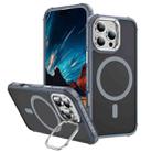 For iPhone 16 Pro Max Rainbow Series Skin Feel MagSafe Lens Holder Phone Case(Grey) - 1