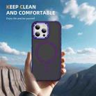 For iPhone 16 Pro Rainbow Series Skin Feel MagSafe Lens Holder Phone Case(Dark Purple) - 2