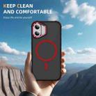 For iPhone 16 Plus Rainbow Series Skin Feel MagSafe Lens Holder Phone Case(Red) - 2