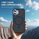 For iPhone 16 Plus Rainbow Series Skin Feel MagSafe Lens Holder Phone Case(Blue) - 2