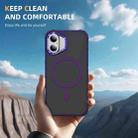 For iPhone 16 Plus Rainbow Series Skin Feel MagSafe Lens Holder Phone Case(Dark Purple) - 2