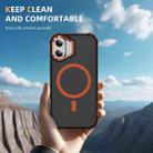 For iPhone 16 Rainbow Series Skin Feel MagSafe Lens Holder Phone Case(Orange) - 2