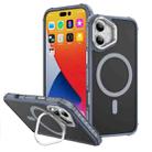 For iPhone 16 Rainbow Series Skin Feel MagSafe Lens Holder Phone Case(Grey) - 1