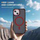 For iPhone 14 Plus Rainbow Series Skin Feel MagSafe Lens Holder Phone Case(Red) - 2