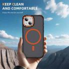 For iPhone 14 Rainbow Series Skin Feel MagSafe Lens Holder Phone Case(Orange) - 2