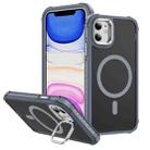 For iPhone 11 Rainbow Series Skin Feel MagSafe Lens Holder Phone Case(Grey) - 1