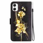 For Samsung Galaxy A06 4G Crystal Texture Colored Drawing Leather Phone Case(Gold Butterfly Rose) - 3
