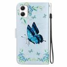 For Samsung Galaxy A06 4G Crystal Texture Colored Drawing Leather Phone Case(Blue Pansies) - 3