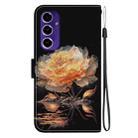 For Samsung Galaxy A16 5G Crystal Texture Colored Drawing Leather Phone Case(Gold Peony) - 3