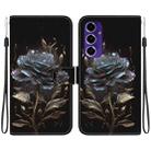 For Samsung Galaxy A16 5G Crystal Texture Colored Drawing Leather Phone Case(Black Rose) - 1