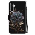 For Samsung Galaxy A36 5G / A56 5G Crystal Texture Colored Drawing Leather Phone Case(Black Rose) - 3