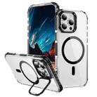 For iPhone 16 Pro Max Rainbow Series Transparent MagSafe Lens Holder Phone Case(Black) - 1