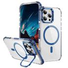 For iPhone 16 Pro Max Rainbow Series Transparent MagSafe Lens Holder Phone Case(Blue) - 1